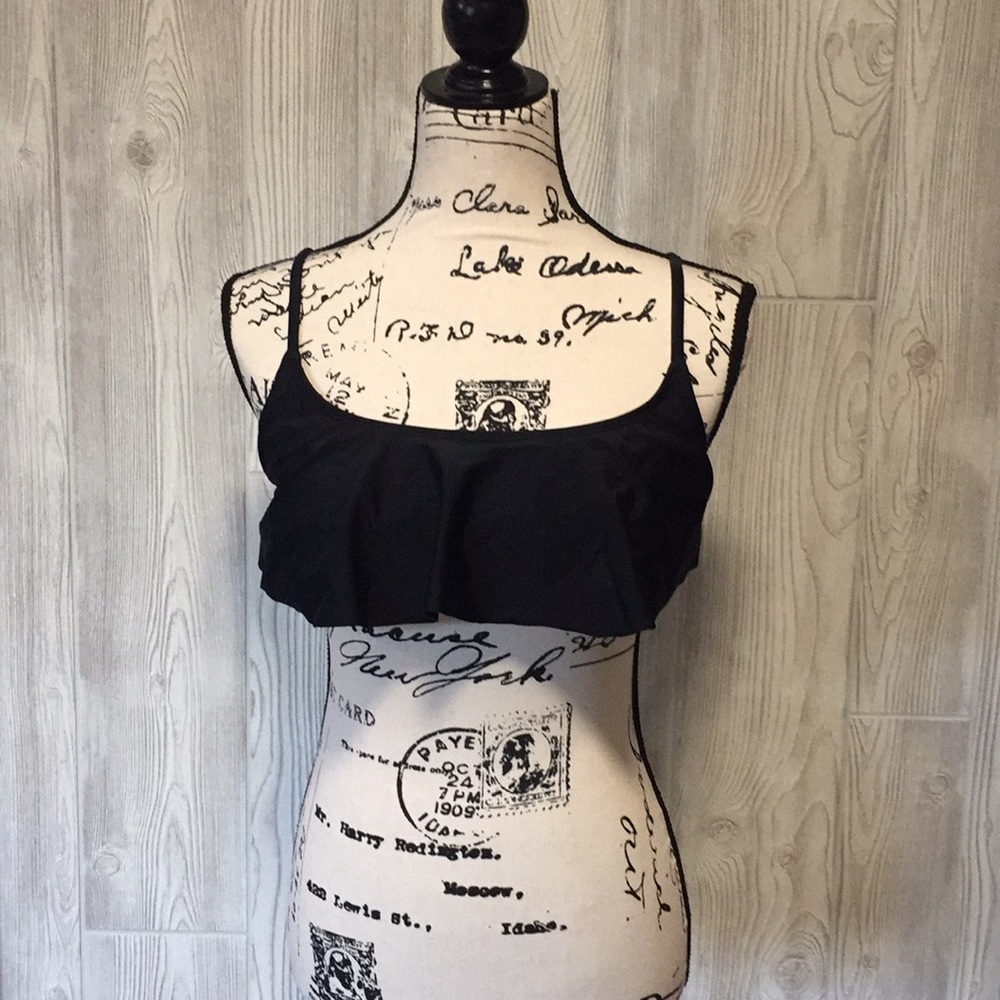 black swim top